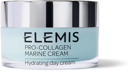 En burk med Elemis marine-kräm för att återfukta huden under dagen.