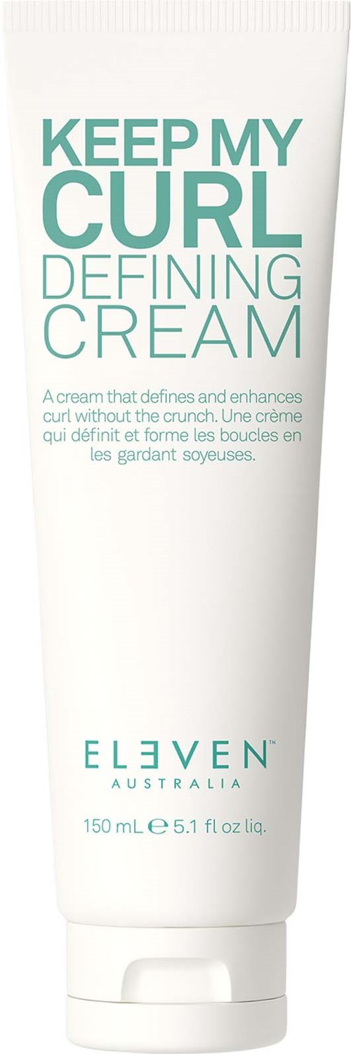 En vit tub med locketext i teal, märket ELLEVEN, och volym 150 ml.