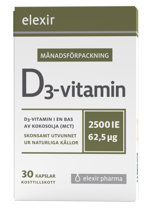 Eine Packung Vitamin D3-Tabletten mit Informationen zu Dosierung, Inhalt und Quelle, auf Deutsch.