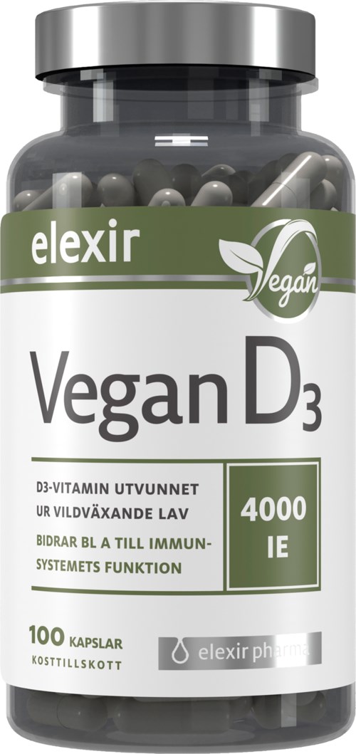 Elexir Pharma D3 Vitamin Vegan 4000IE 100 st