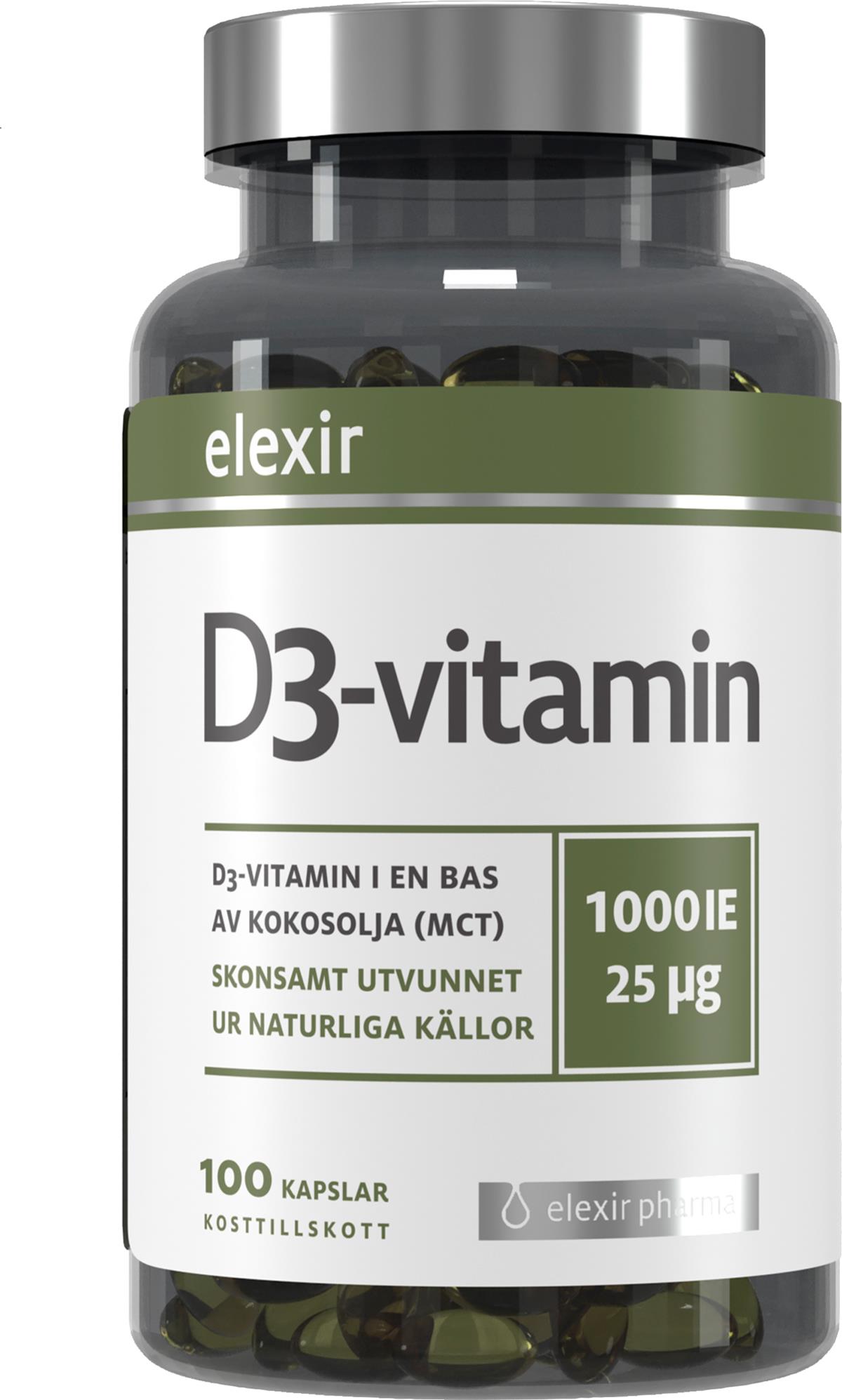Elexir Pharma D3 Vitamin 1000 IE 100 st
