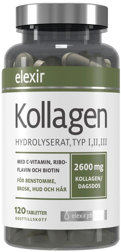 Elexir Pharma Kollagen Hydrolyserat Typ I,II,III 120 kpl
