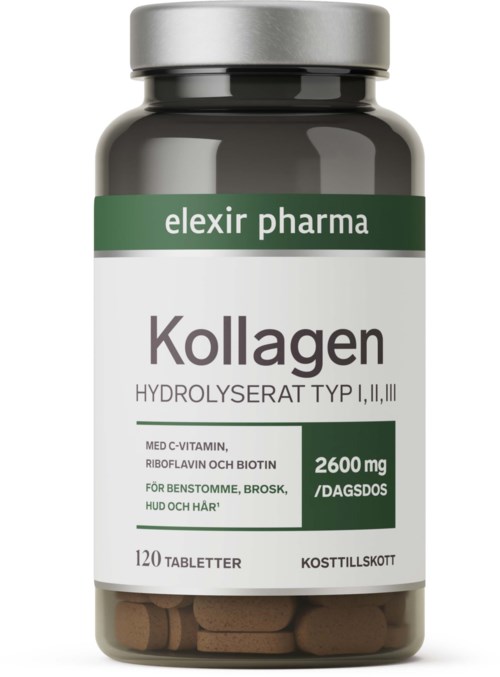 Elexir Pharma Kollagen typ I, II och III 120 st