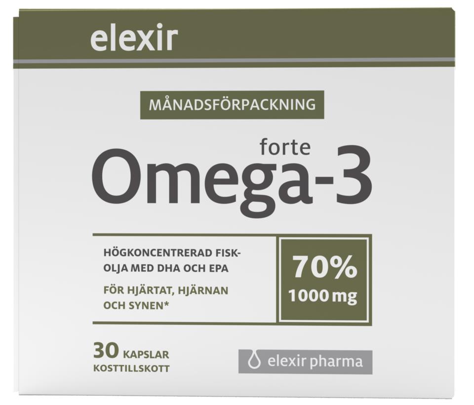 Elexir pharma Omega3 forte 30, kapslar