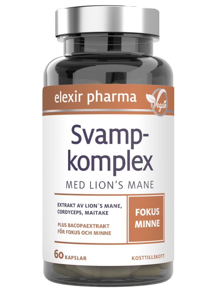 Elexir pharma Svampkomplex med Lion s Mane, 60 kaps.