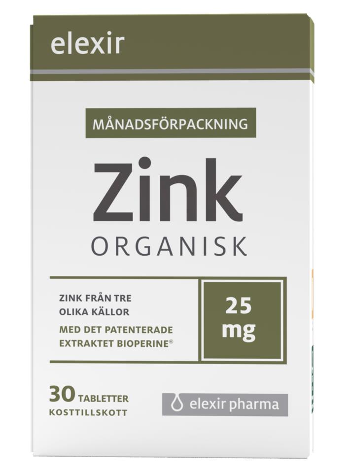 Elexir pharma Zink Organisk, 30 Kapslar