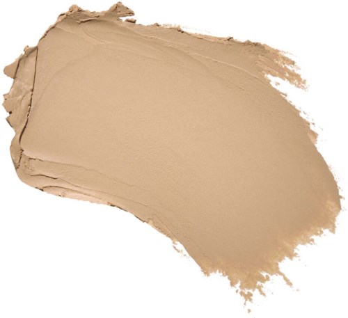 Ett beige kosmetikprövsremsa med ojämna kanter och slätt mitt.