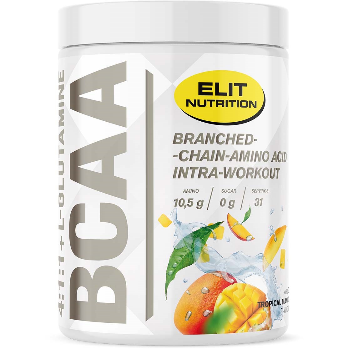 Elit Nutrition ELIT Bcaa 4:1:1 + L-glutamine Tropical Mango 400 g