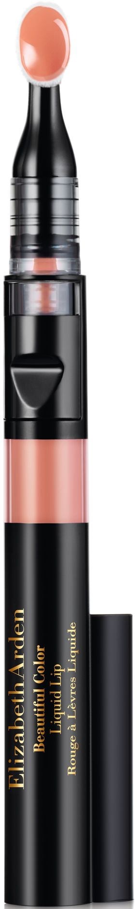 En svart och rosa kosmetpenna med en rund rosa spets, främst för make-up eller skönhetsanvändning.