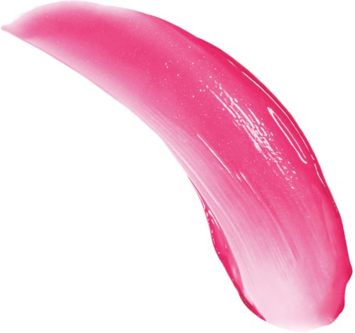 Ett rosa penseldrag med en slät, kurvig form och glänsande yta.