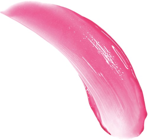 Rosa penseldrag med glänsande, slät textur, böjd form, på vit bakgrund.