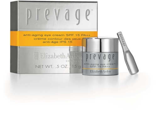 Kremfudr for anti-aging øyekrem og eske med applikator foran.