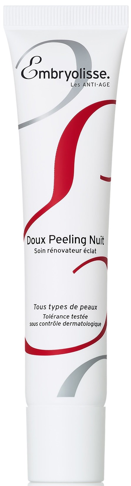 Embryolisse Doux Peeling Nuit, hudvårdsrör för alla hudtyper, mild nattpeeling-produkt.