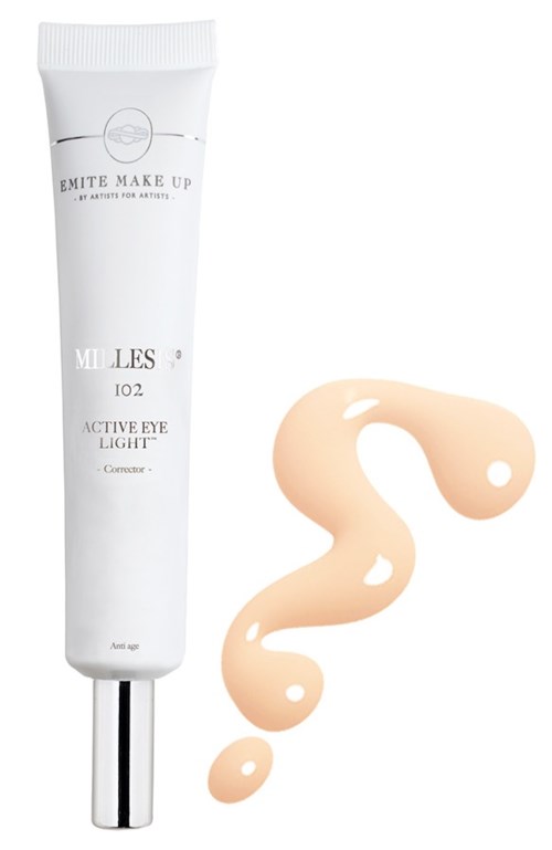 Ein weißer Tuben-Augencreme mit silberner Kappe und beige Creme daneben.