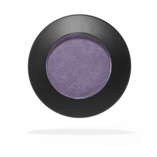 A round makeup eyeshadow in purple color with a black case.