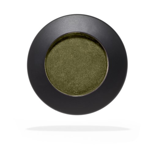 A round black object with a greenish surface in the middle, looks like a coaster or decorative item.
