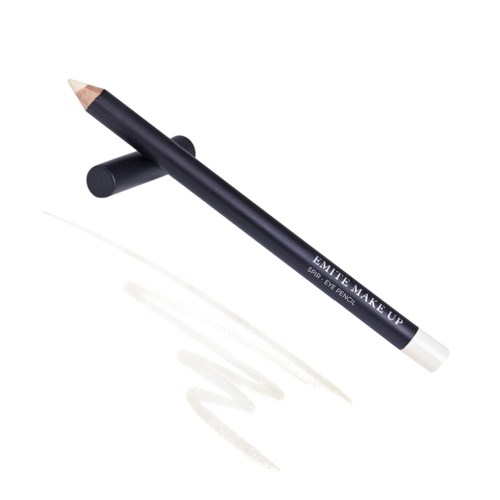 En svart ögonpenna med vit spets, som heter "EMBRACE MAKE UP". Den ligger diagonalt och har en skugga under.