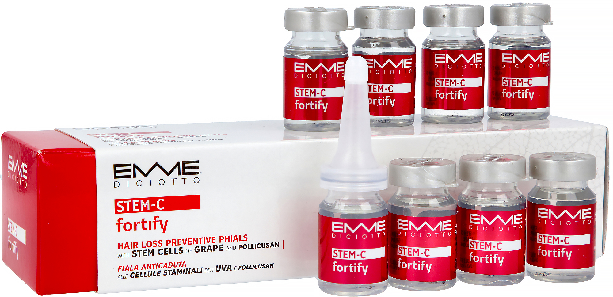 Emmediciotto STEM-C Fortify Hair Loss Preventive Phials 8 pack 80 ml |  