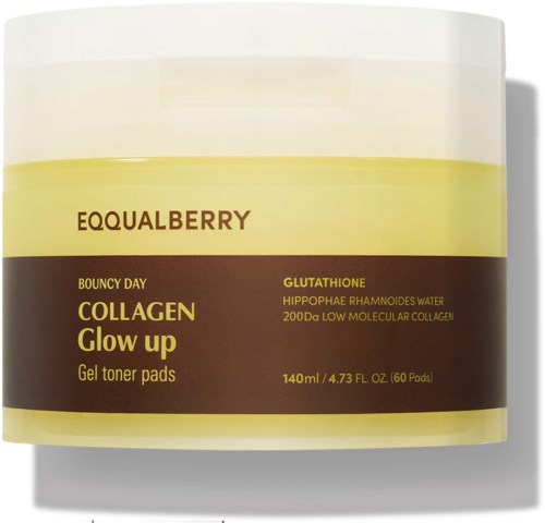 Eqqualberry Collagen Glow Up Gel Toner Pads 140 ml