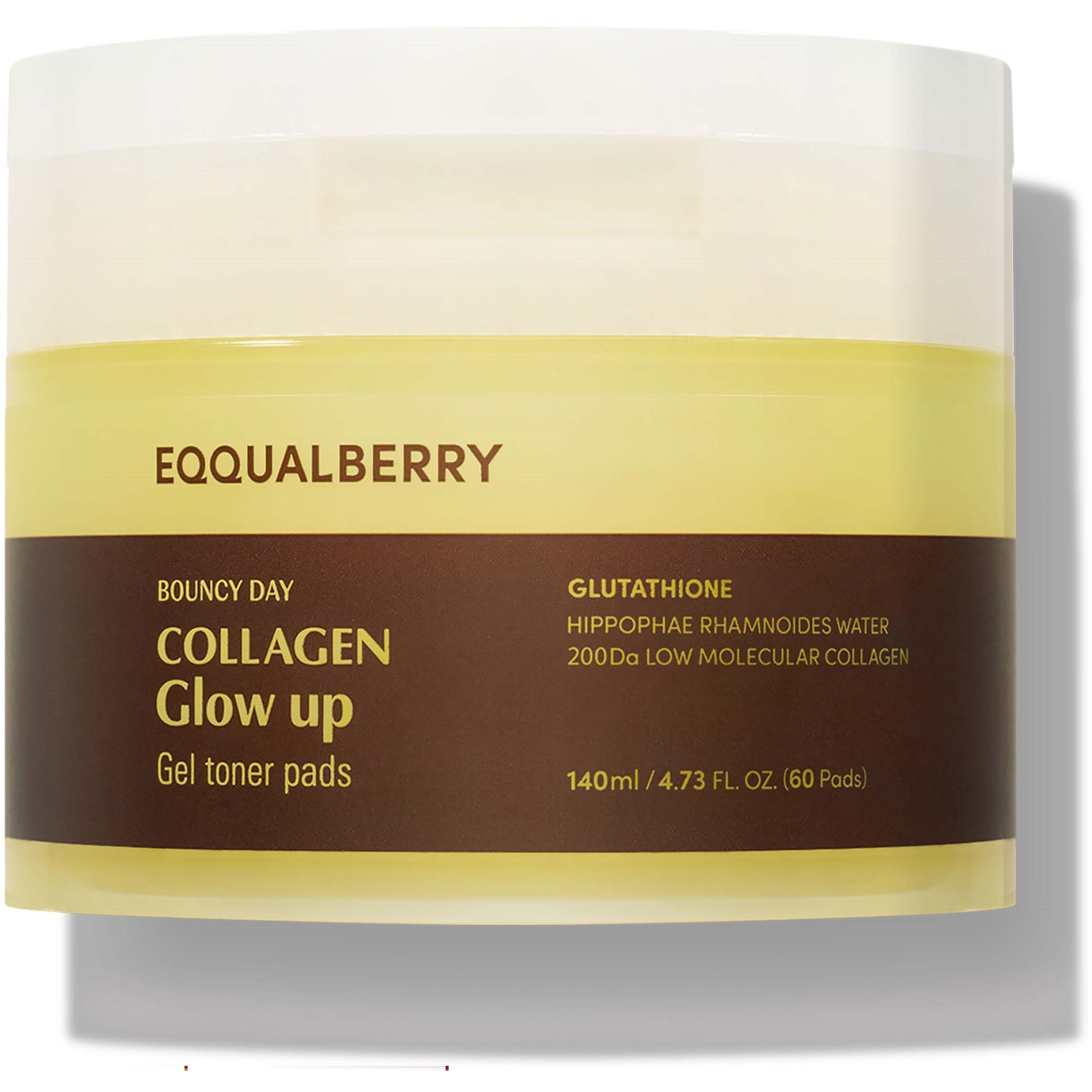 Eqqualberry Collagen Glow Up Gel Toner Pads 140 ml billede