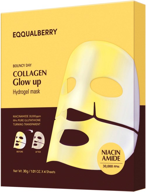 Eqqualberry Collagen Glow Up Hydrogel Mask 4 st