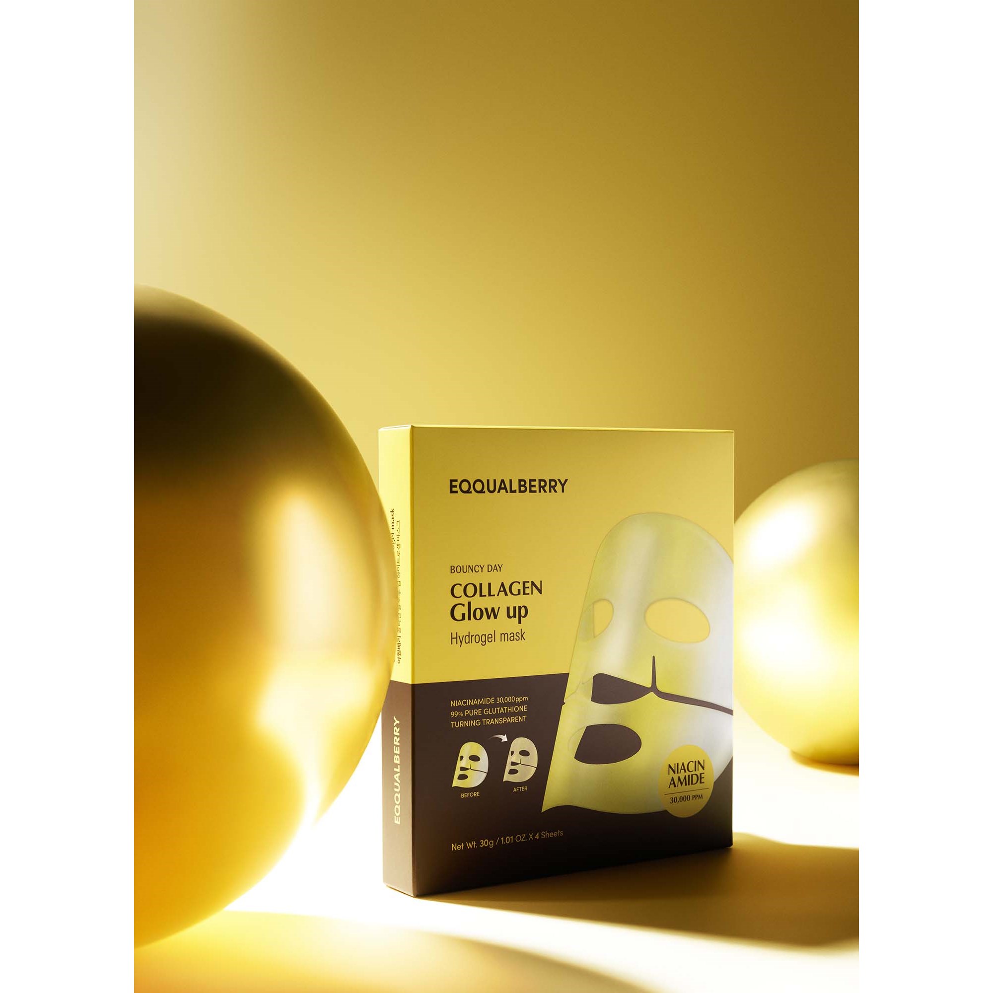 Eqqualberry Collagen Glow Up Hydrogel Mask 4 szt. (obrázok 3)