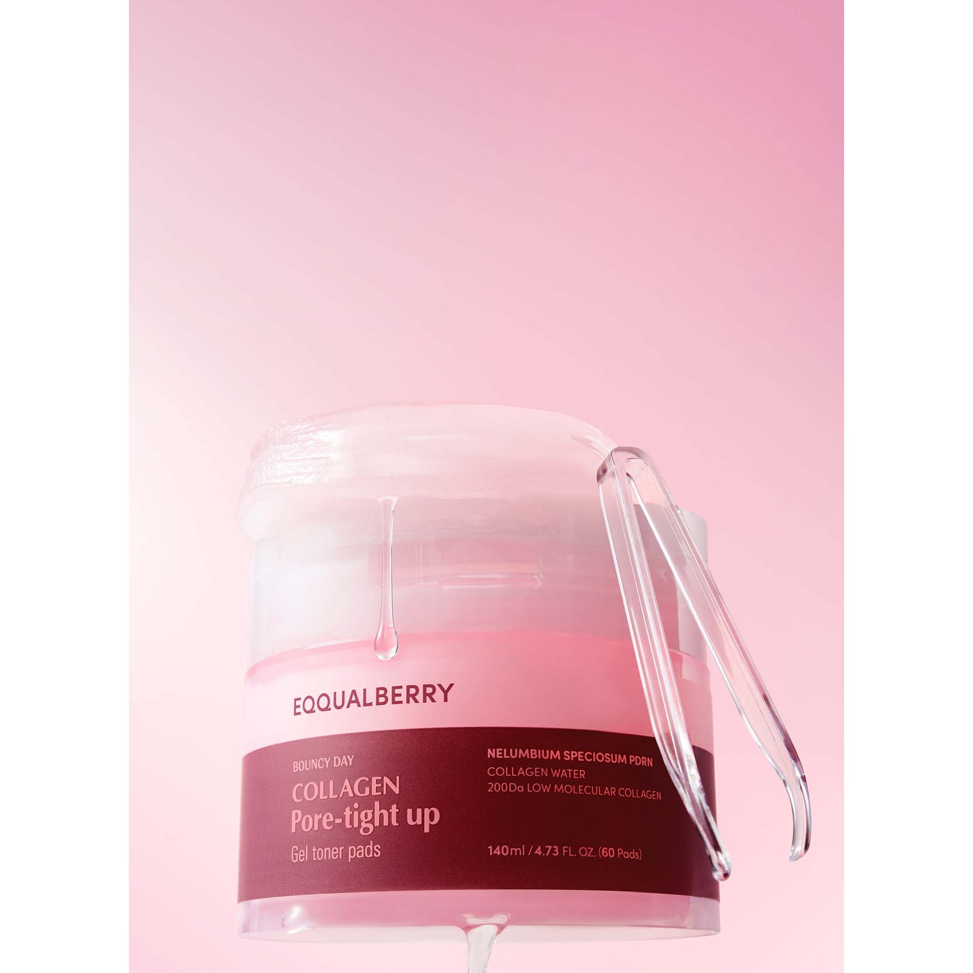 Eqqualberry Collagen Pore-Tight Up Gel Toner Pads 140 ml (obrázok 3)