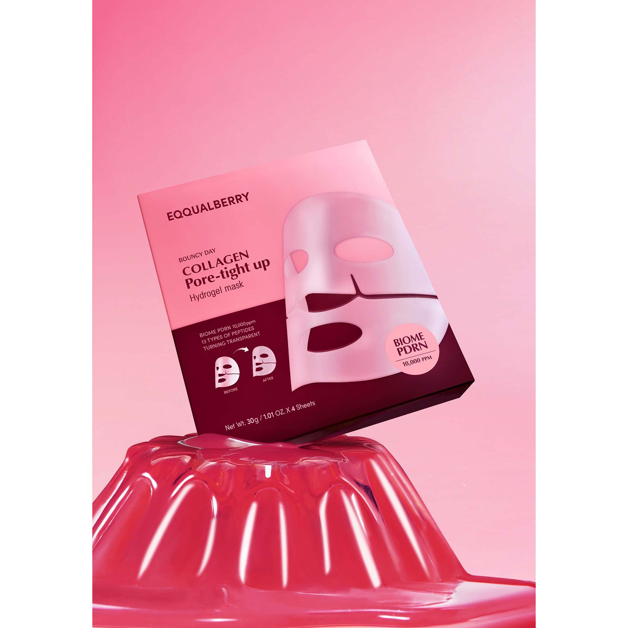 Eqqualberry Collagen Pore-Tight Up Hydrogel Mask 4 szt. (obrázok 4)