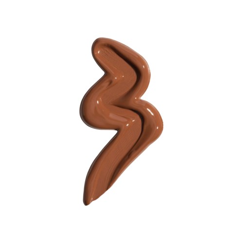 En tyk crème-stribe svinger i en zigzag-form mod en hvid baggrund.