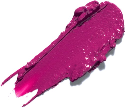En lys pink makeup læbestift smuds på en hvid overflade.