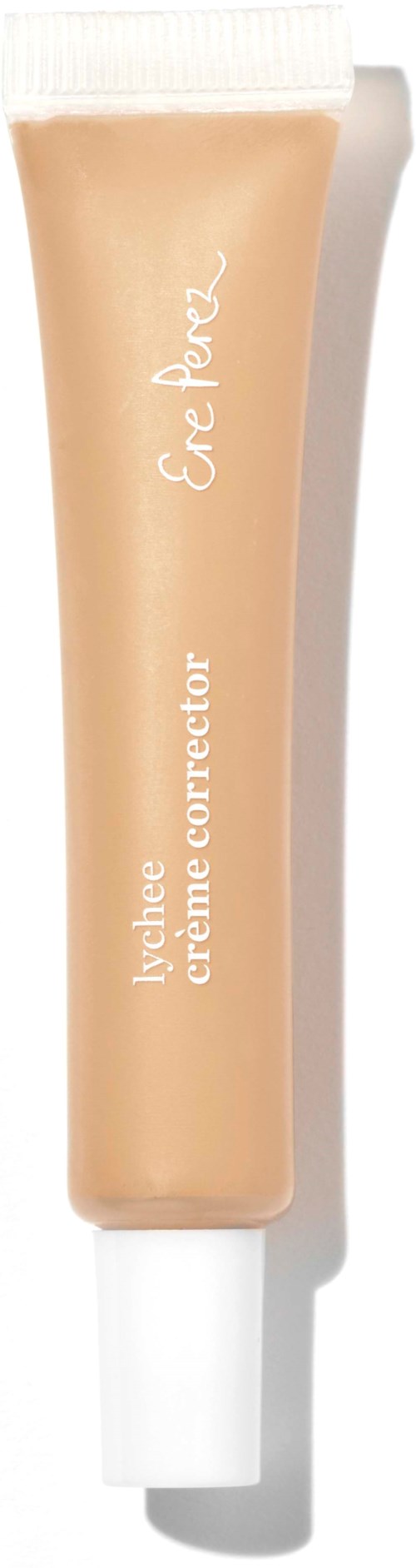 En beige tube med concealercement med hvid lukning, mærket 'Yves Saint Laurent Eraser Corrector'.