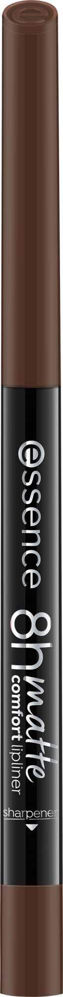 En brun penna med svart rand och vit text som säger essence 8h maquillage eyeliner pen.