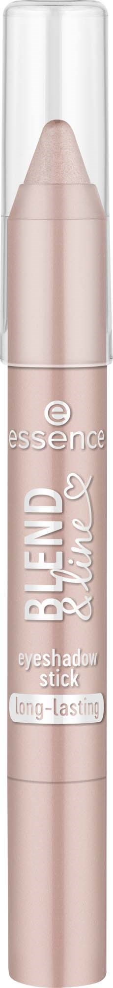 A beige eye shadow stick with a clear cap, labeled "Blend The..." and "essence" on it.