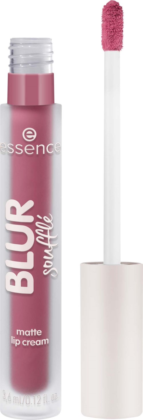 A pink matte lip gloss tube with a white applicator wand.