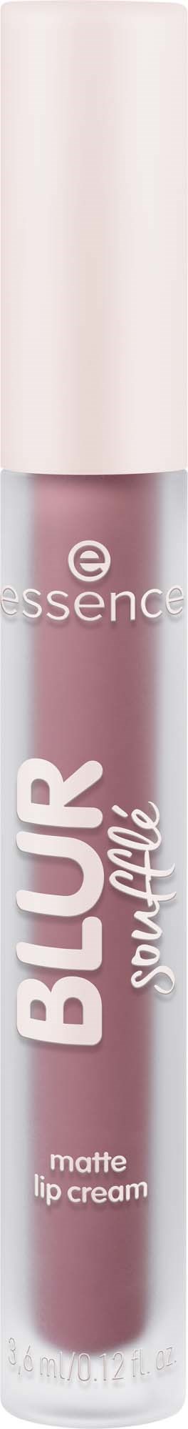 A matte lip cream in a pinkish-purple color in a slim container with a white cap.