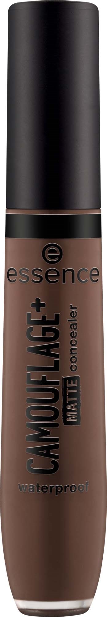 A lipstick tube labeled 'L'Occitane', beige color, black cap, with words 'Camouflage+', 'waterproof', and 'matte' on it.