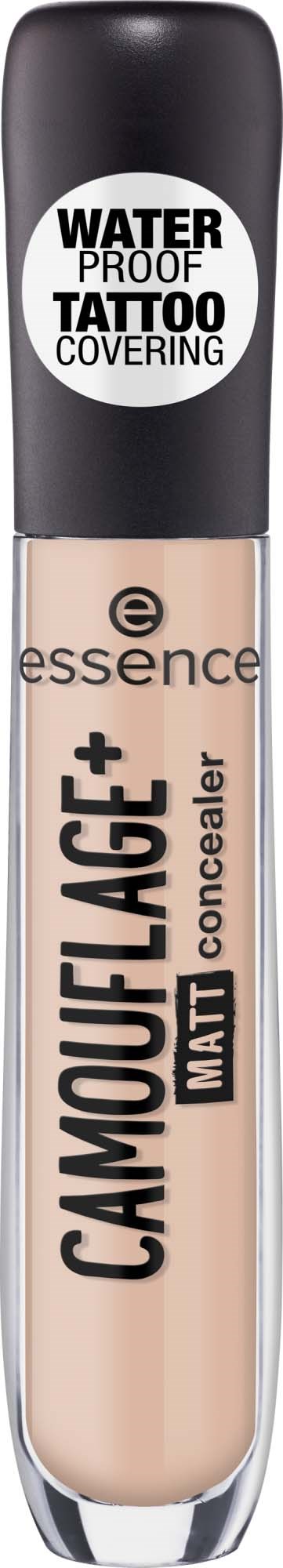 Ein Concealer-Röhrchen mit Camouflage+ und wasserdichtem Tattoo-Cover. Enthält Essence-Marke.