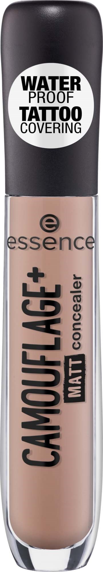 En concealer-rör med vattentätt tatueringsskydd och multifunktionella egenskaper, märkt 'Camouflage + Matt Concealer'.