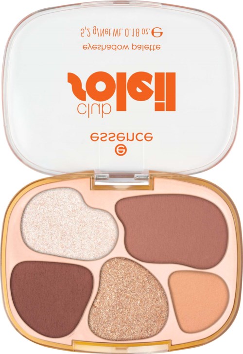 Ein Make-up-Palette mit fünf verschiedenen Lidschatten in einem kompakten Gehäuse.