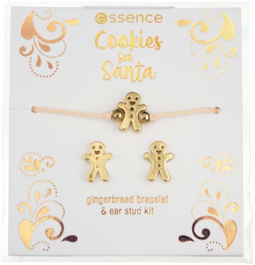This is a gingerbread bracelet and ear stud kit with a cute gingerbread man and festive designs on the packaging.