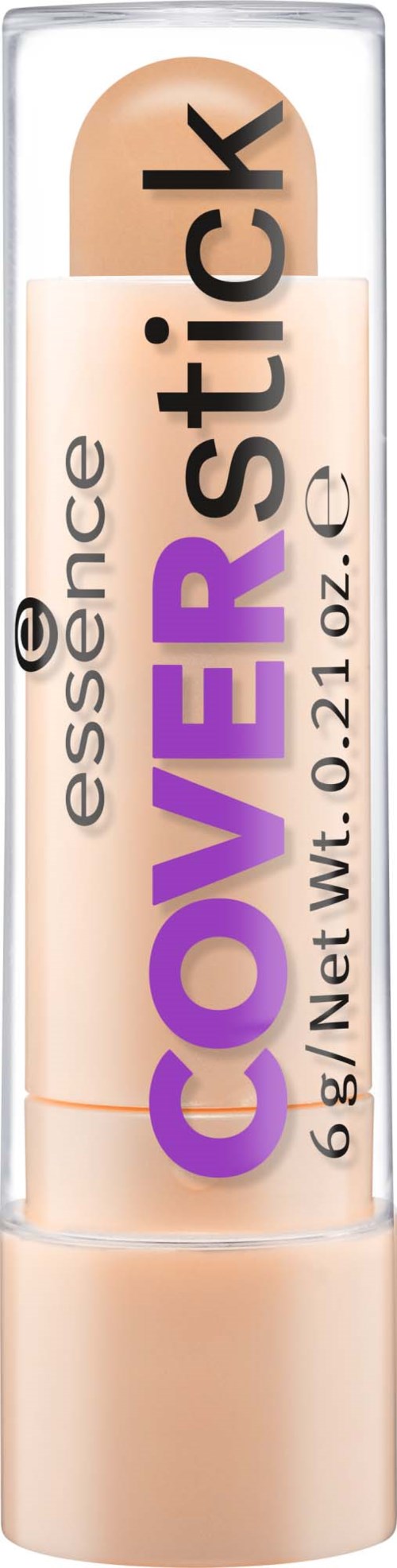 Beżowa sztyft z oznaczeniem Cover Stick firmy Essence, 0,21 uncji, do nakładania makijażu.
