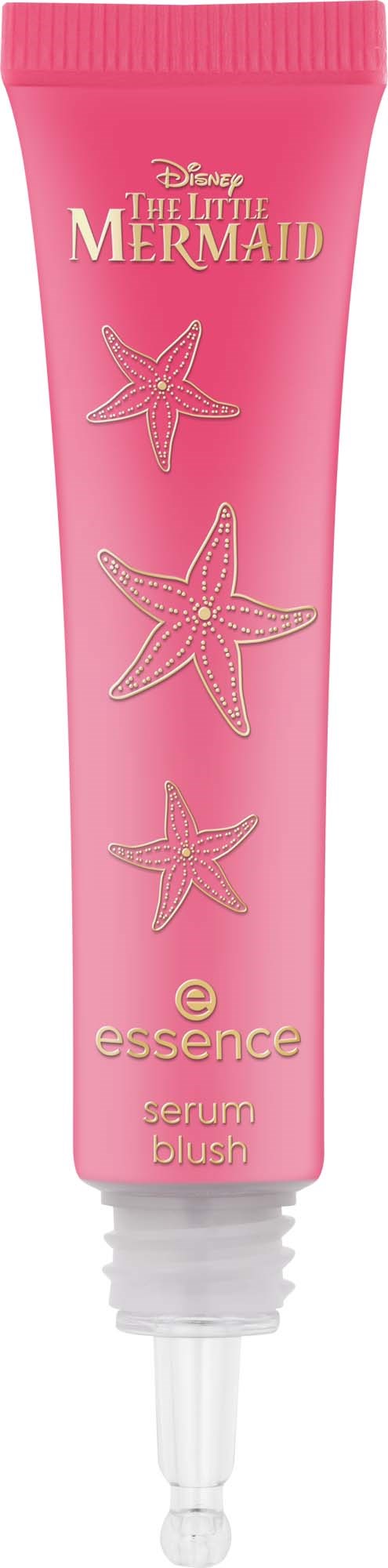 Rote Tube mit Seestern-Designs, mit der Aufschrift 'The Little Mermaid', enthält Gloss oder Serum.