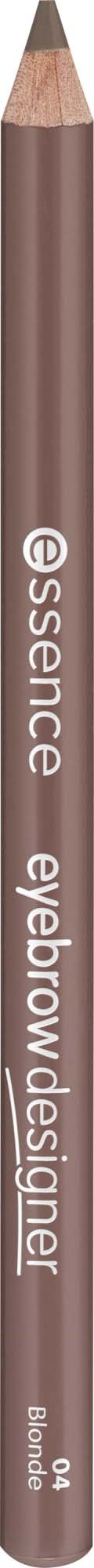 En brun øyenbrynspenn merket essence eyebrow designer med spiss tupp.