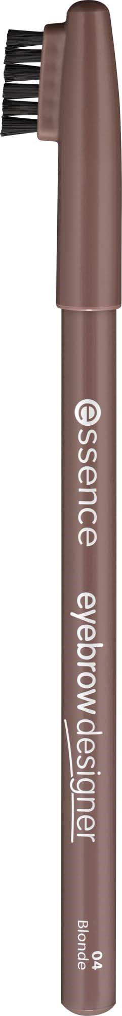 Et brunt sminkeprodukt som ligner en blyant med en børste på toppen og merket essence.