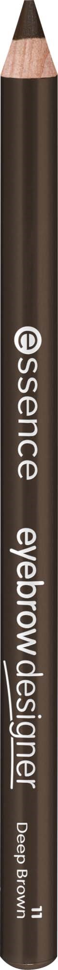 En brun make-up penna märkt essence eyebrow designer med en spets.
