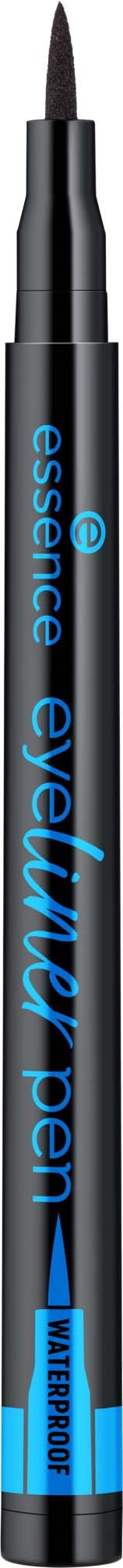 Ein schwarzer Eyeliner mit blauer Schrift und feiner Spitze für Make-up.