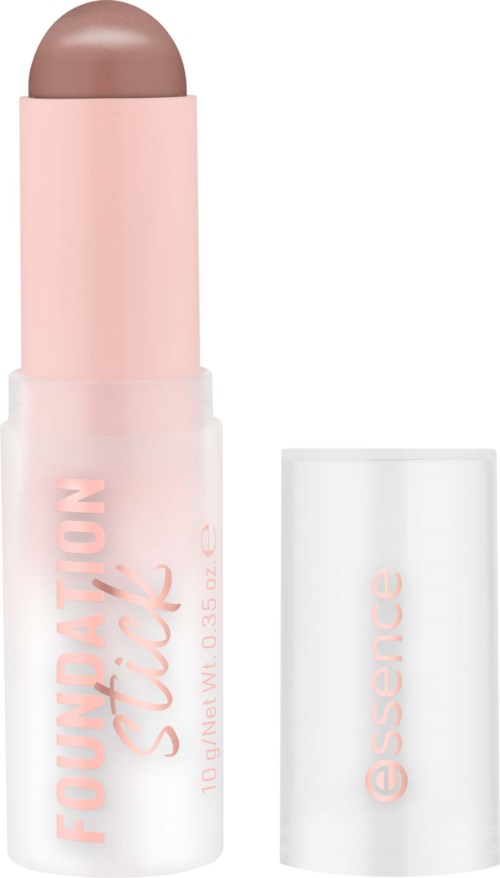 A stick-shaped makeup product with a pink and brown color, labeled FOUNTAIN stick and essence.