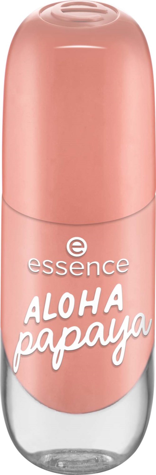 Vaaleanpunainen roll-on deodorantti, jossa lukee 'Aloha Papaya' ja 'essence'.