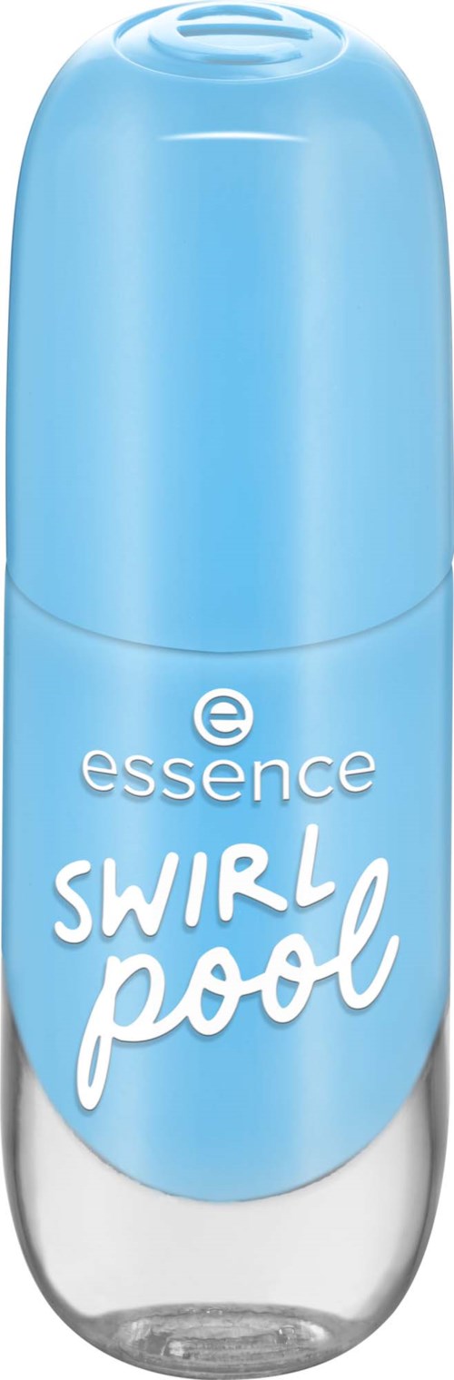 Vaalean sininen roll-on deodorantti, jossa on hopeinen kansi, nimeltä 'Essence Swirl Pool.'