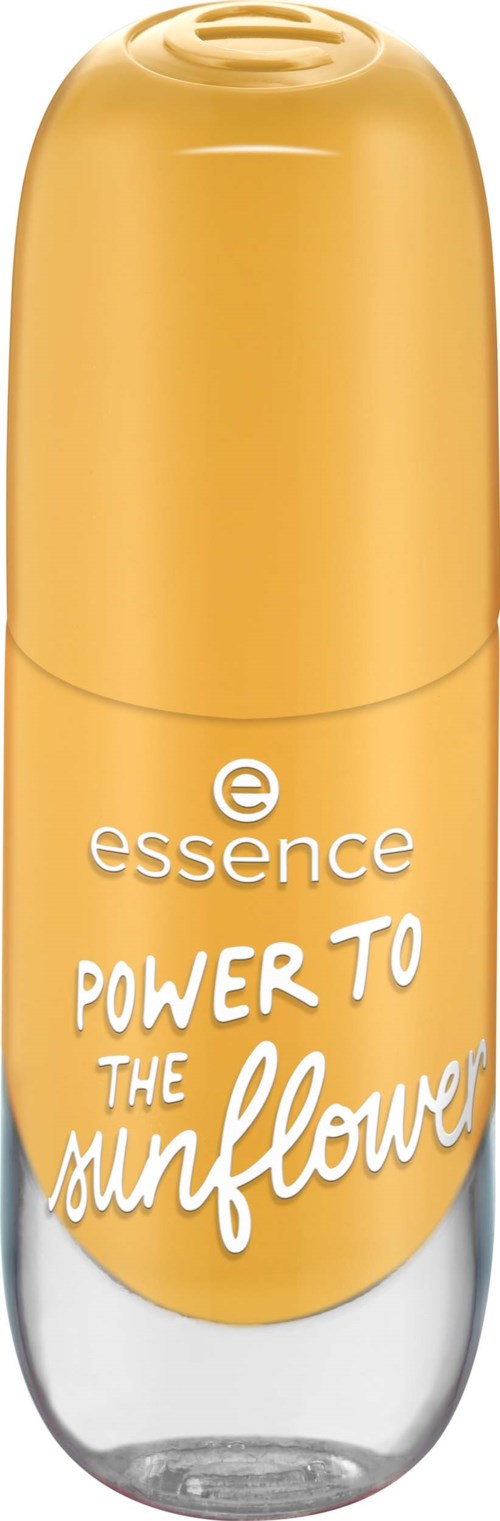 Keltaista roll-on-hajuvettä, jossa lukee 'Power to the Sunflower' ja läpinäkyvä kansi.